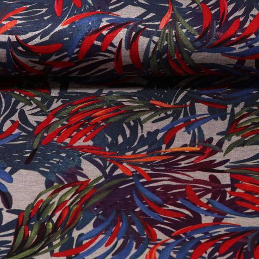 Tissu d'habillement  - Pétales de fleurs - gris mélangé