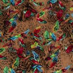 Tissu mode - Plumes colorées beige Tissu mode - Plumes colorées beige
