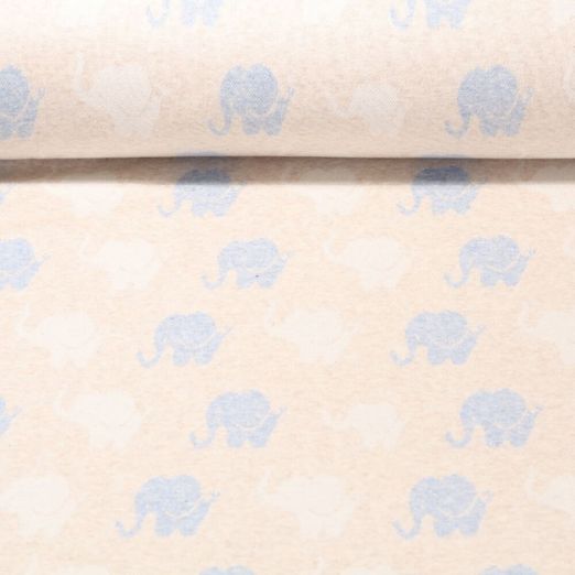 Jacquard Sweat - Elefanten Beige Blau by Snaply