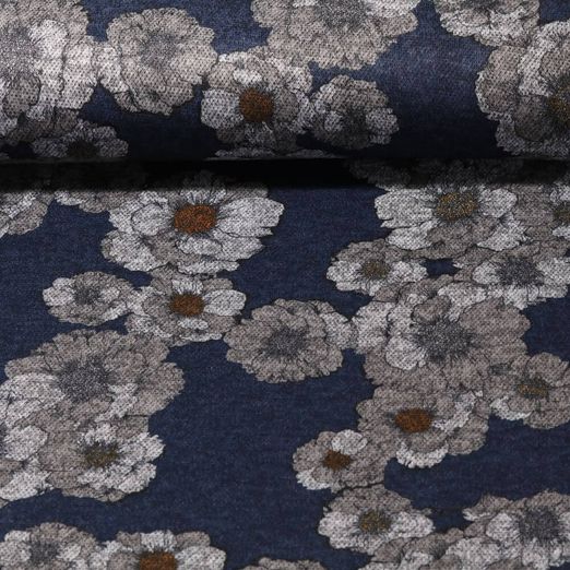 Tissu mode - Fleurs bleu