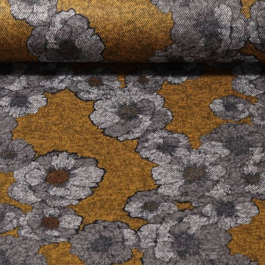 Tissu mode - Fleurs jaune