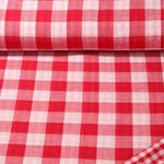 Baumwolle Musselin - Double Gauze Doubleface Karo Rot Weiß