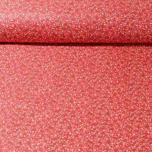 Beschichtete Baumwolle - Kleine Blümchen Rot
