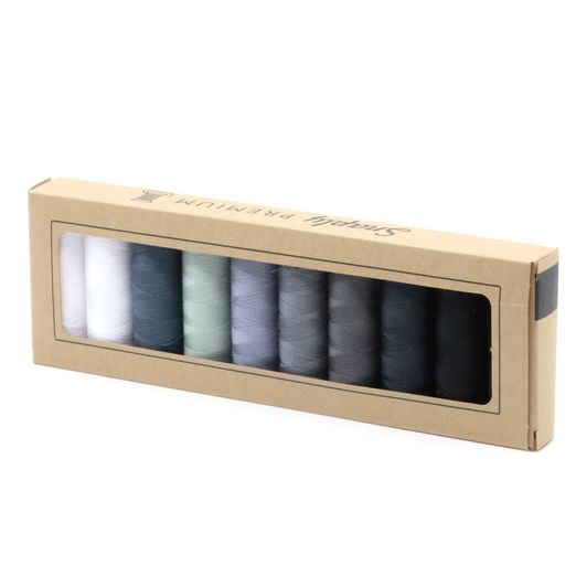 Set de fils à coudre Premium Snaply noir & blanc - 10 bobines