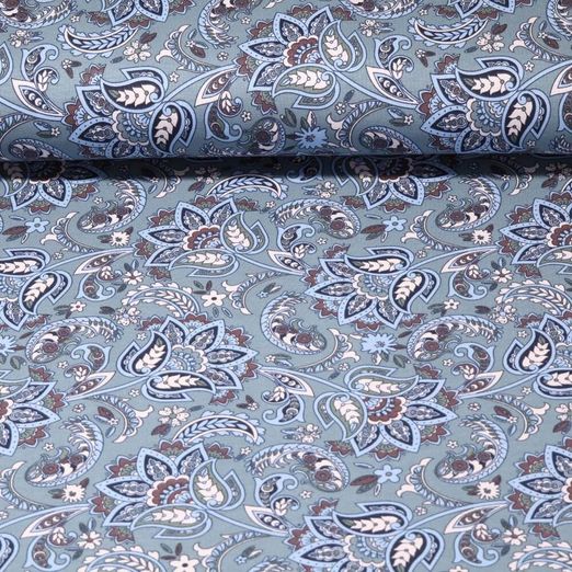 Sommersweat - French Terry Paisley Blau