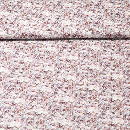 Baumwoll Voile - Digitaldruck Blüten Mauve