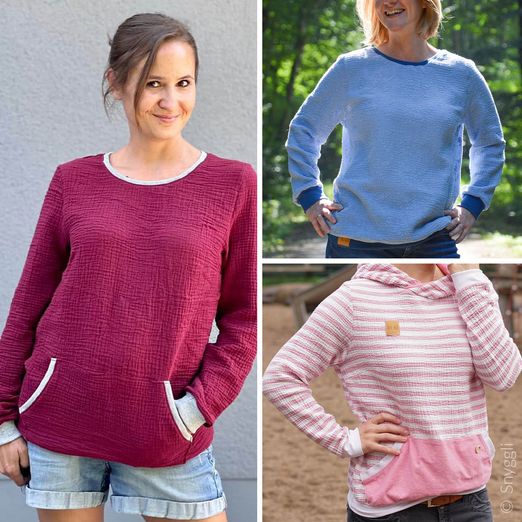 Musselin Hoodie /Sweater - Musling - Schnittmuster eBook