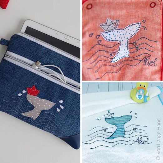 Motivvorlagenset zum Applizieren - Flossen Fluke inkl. Applizierschule -  eBook