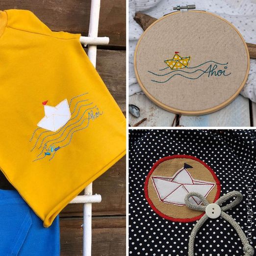 Stickdatei Schiffchen Doodle UND Kontur - eBook