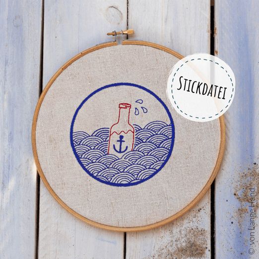 Stickdatei Bullauge mit Flaschenpost - eBook