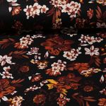 Tissu mode - rameaux de fleurs noir