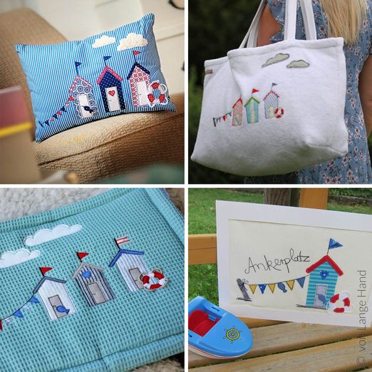 Motivvorlagenset zum Applizieren - Strandhäuschen inkl. Applizierschule -  eBook