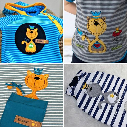 Motivvorlagenset zum Applizieren - Katzenkönig inkl. Applizierschule -  eBook