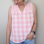 Baumwolle Musselin - Double Gauze Doubleface Karo Rosa Weiß Baumwolle Musselin - Double Gauze Doubleface Karo Rosa Weiß