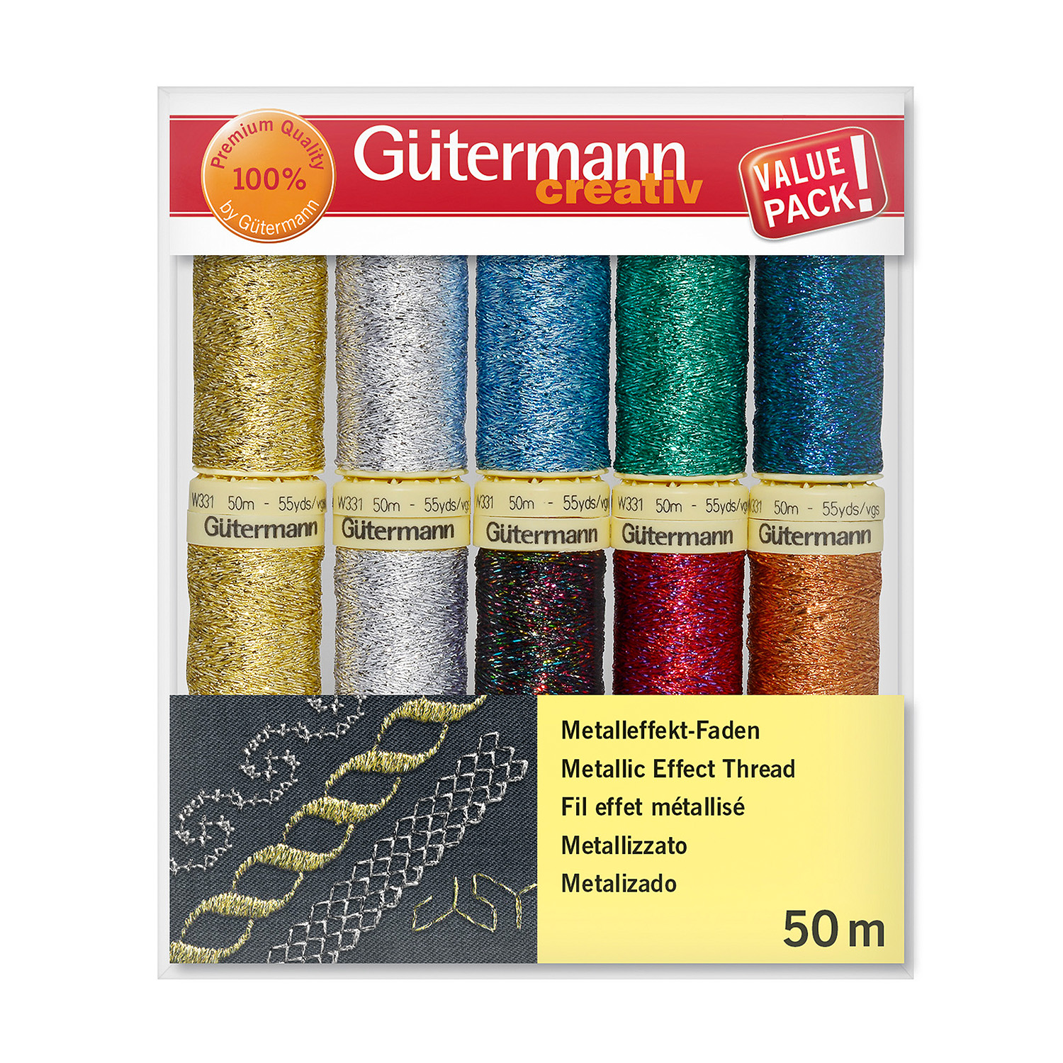 Gütermann Nähfaden-Set Metallic - 10 x 50m-1 Gütermann Nähfaden-Set Metallic - 10 x 50m-1