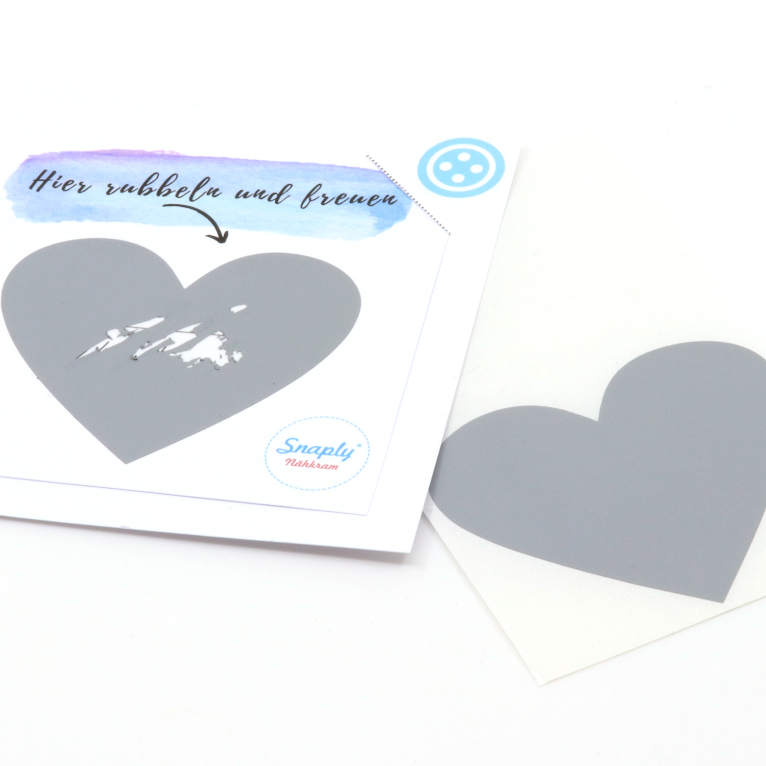 Coeur autocollant à gratter pour bons d'achat - 2 pièces-2 Coeur autocollant à gratter pour bons d'achat - 2 pièces-2