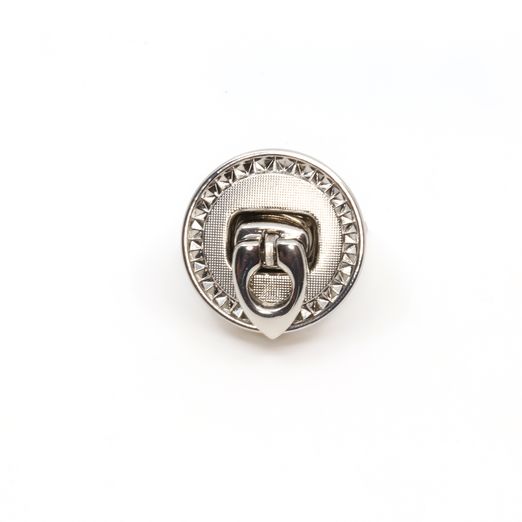 Taschenverschluss Flip Lock silber