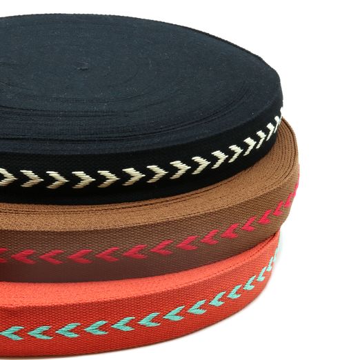 Sangle 38mm 'Flèches' - au mètre
