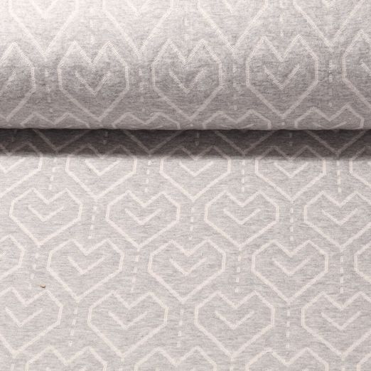Jersey jacquard - Hamburger Liebe Darling Things Heartfelt Stepper gris