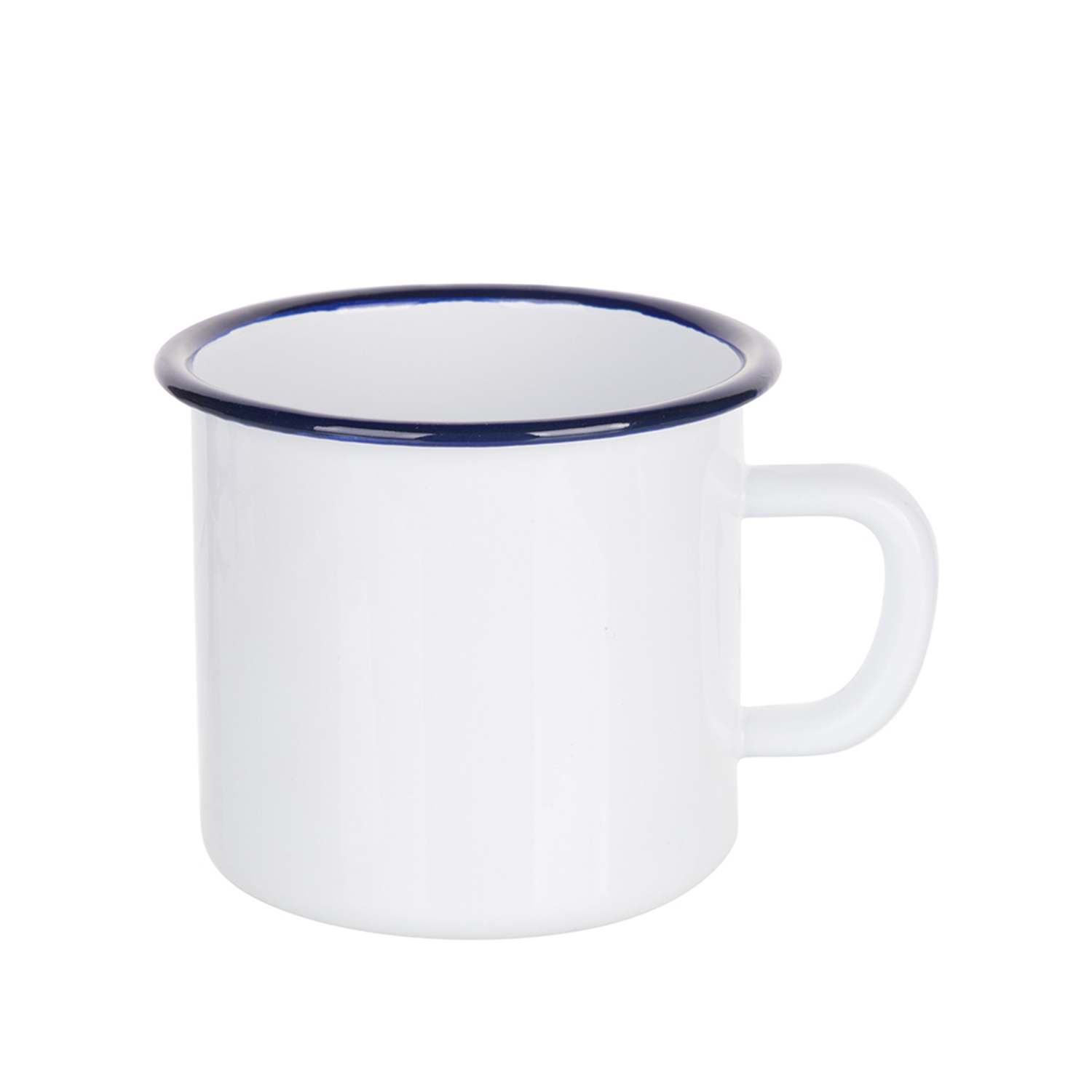 Tasse en émail - blanc avec bord - 360ml-0 Tasse en émail - blanc avec bord - 360ml-0