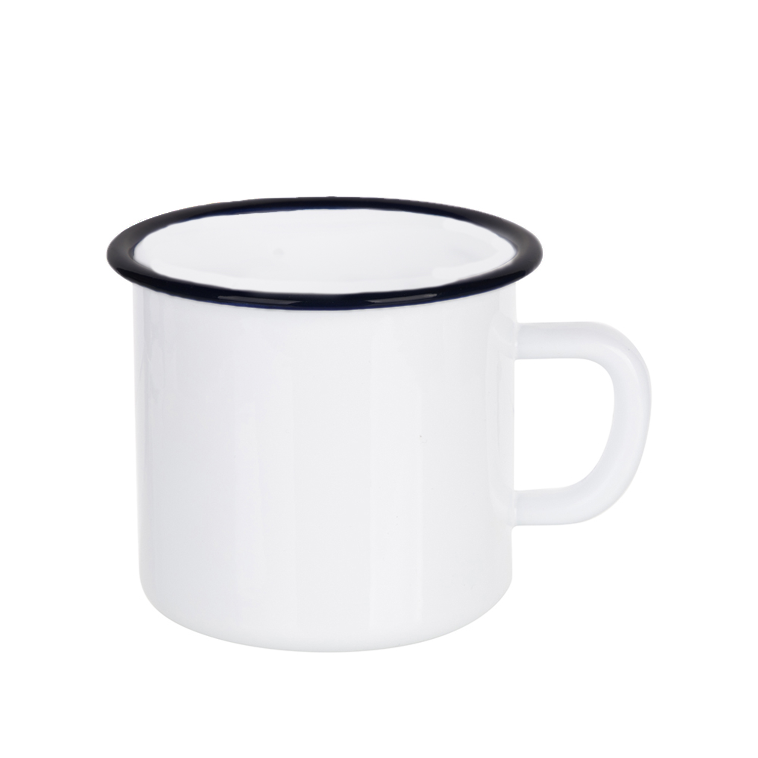 Tasse en émail - blanc avec bord - 360ml-1 Tasse en émail - blanc avec bord - 360ml-1