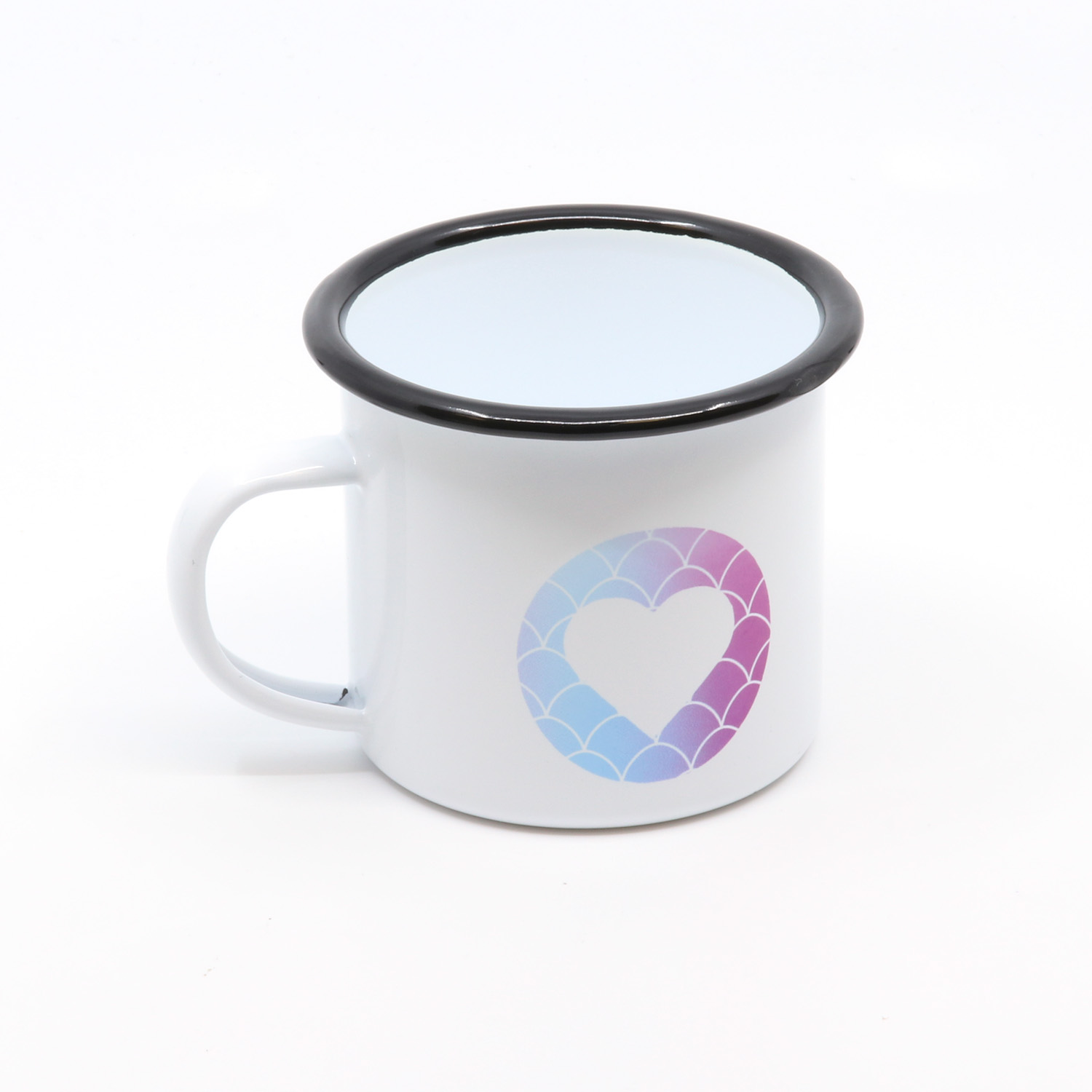 Tasse en émail - blanc avec bord - 360ml-5 Tasse en émail - blanc avec bord - 360ml-5