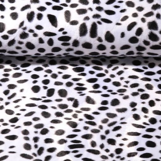 Fausse fourrure - dalmatien - blanc-noir