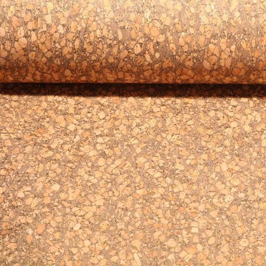 Kork - Naturbraun Holzoptik Gold Meterware