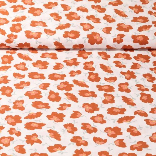 Viscose - Grandes fleurs - blanc