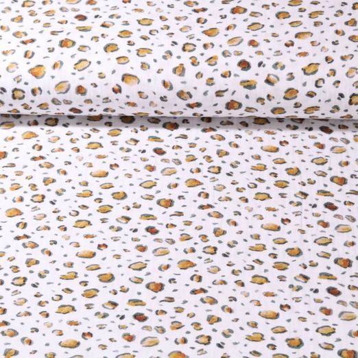 Mousseline de coton - impression num. Leo blanc lisse