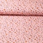 Mousseline de coton - impression numérique Leo rose lisse