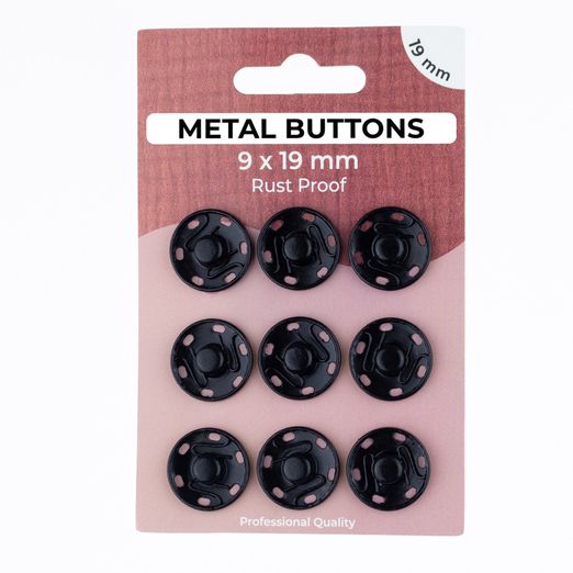 Boutons pression à coudre - 19mm - 9 pièces