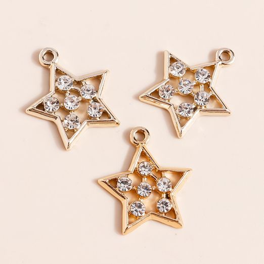 Charm - pendentif - étoile avec strass - 1 pièce