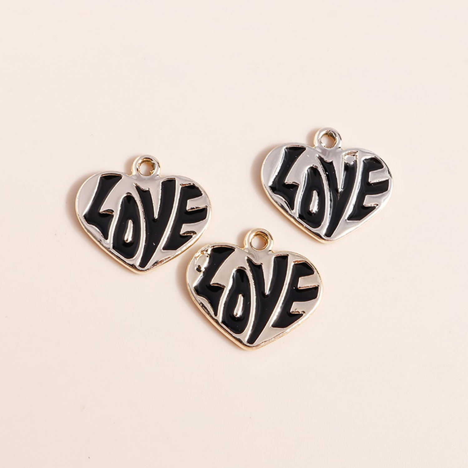 Charm - pendentif - coeur love - 1 pièce-1 Charm - pendentif - coeur love - 1 pièce-1