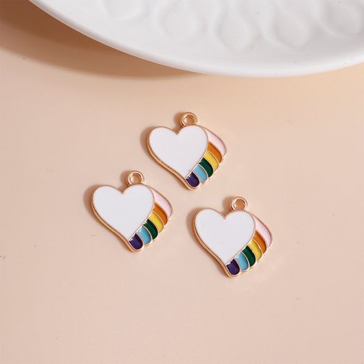 Charm - Anhänger - Herz mit Regenbogen - 1 Stück Charm - Anhänger - Herz mit Regenbogen - 1 Stück