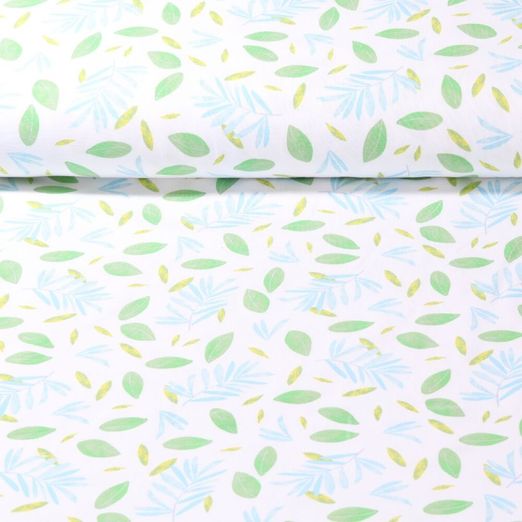 Jersey - Feuilles Blanc
