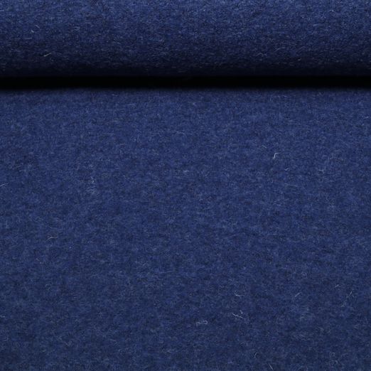 Laine bouillie Waltraud - Bleu marine Uni