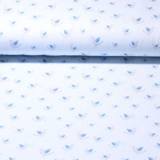 Jersey - Digitaldruck Kleiner Vogel Hellblau