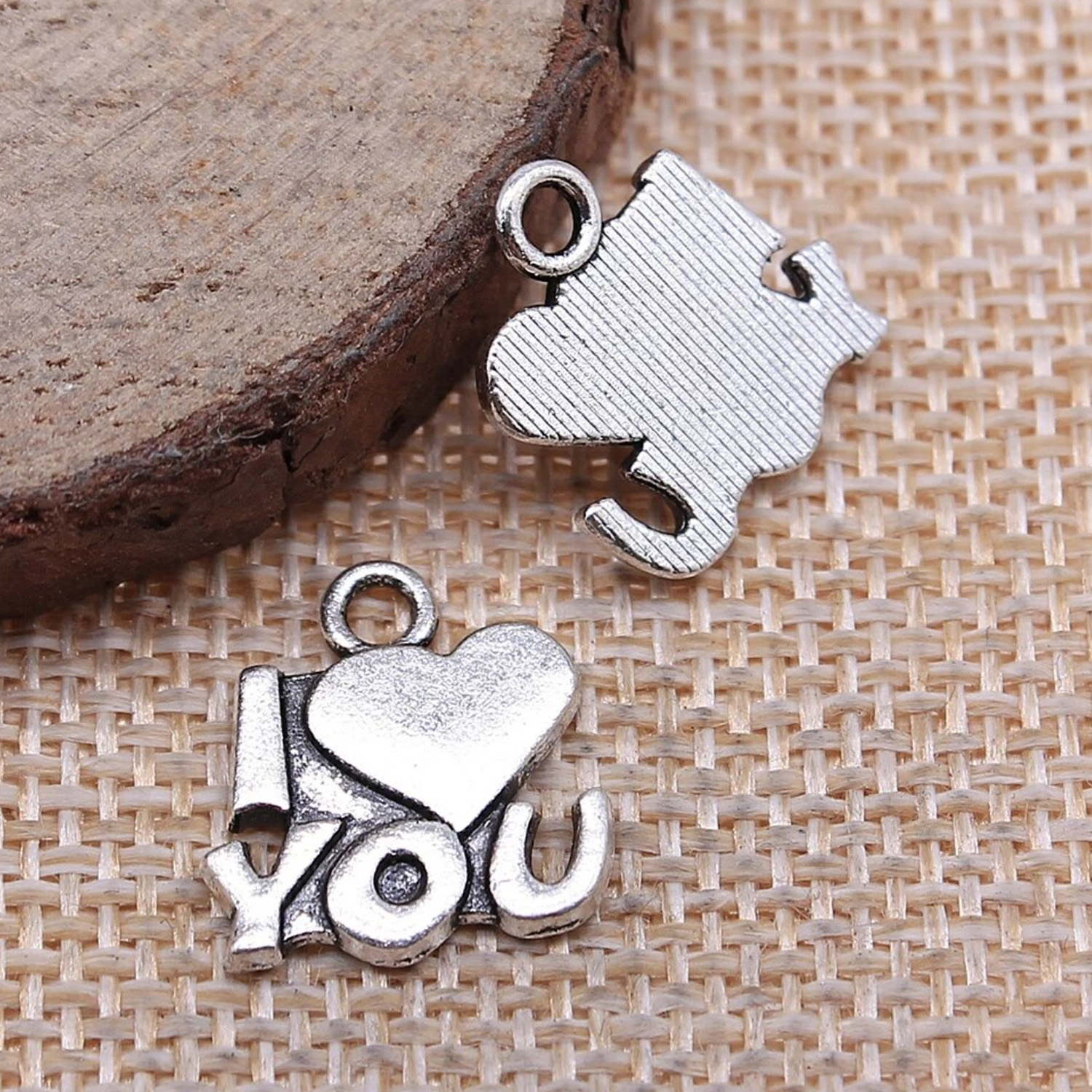 Charm - pendentif - I LOVE YOU - 1 pièce-0 Charm - pendentif - I LOVE YOU - 1 pièce-0