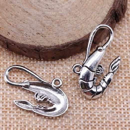 Charm - pendentif - crevette - 1 pièce Charm - pendentif - crevette - 1 pièce