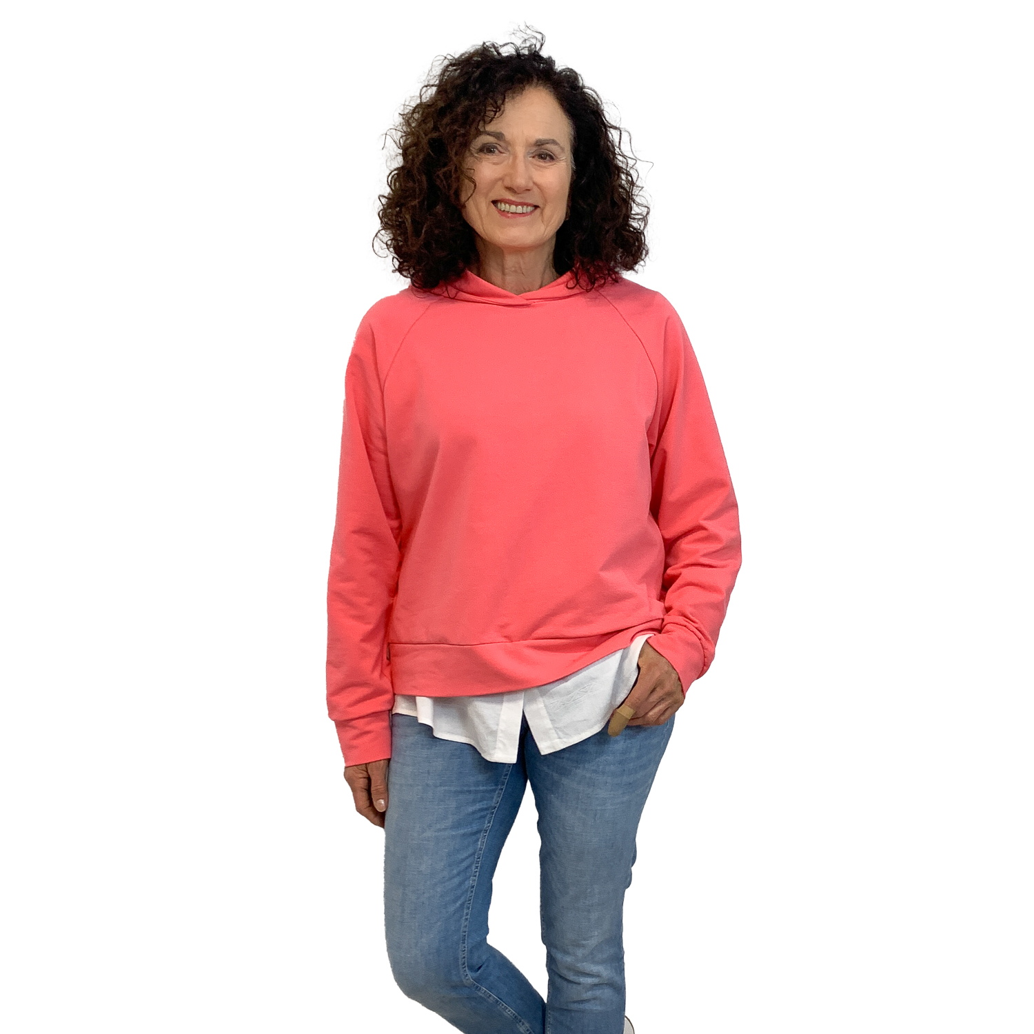 Sweat d'été Sophie - French Terry Corail 140 sweat bouclette-1 Sweat d'été Sophie - French Terry Corail 140 sweat bouclette-1