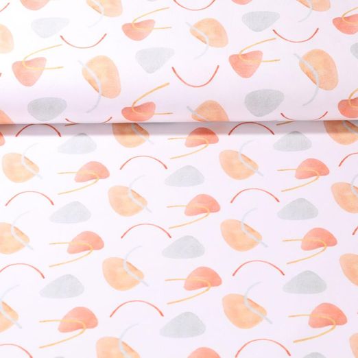 Jersey - Impression digitale Formes et rayures Blanc