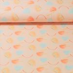 Jersey - Impression digitale Formes et rayures Rose poudre