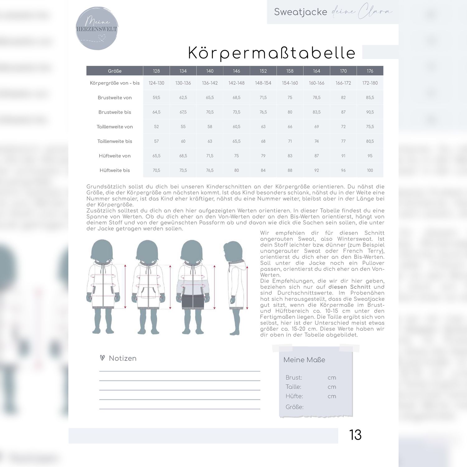 Sweatjacke Kinder - Clara - Schnittmuster eBook-4 Sweatjacke Kinder - Clara - Schnittmuster eBook-4