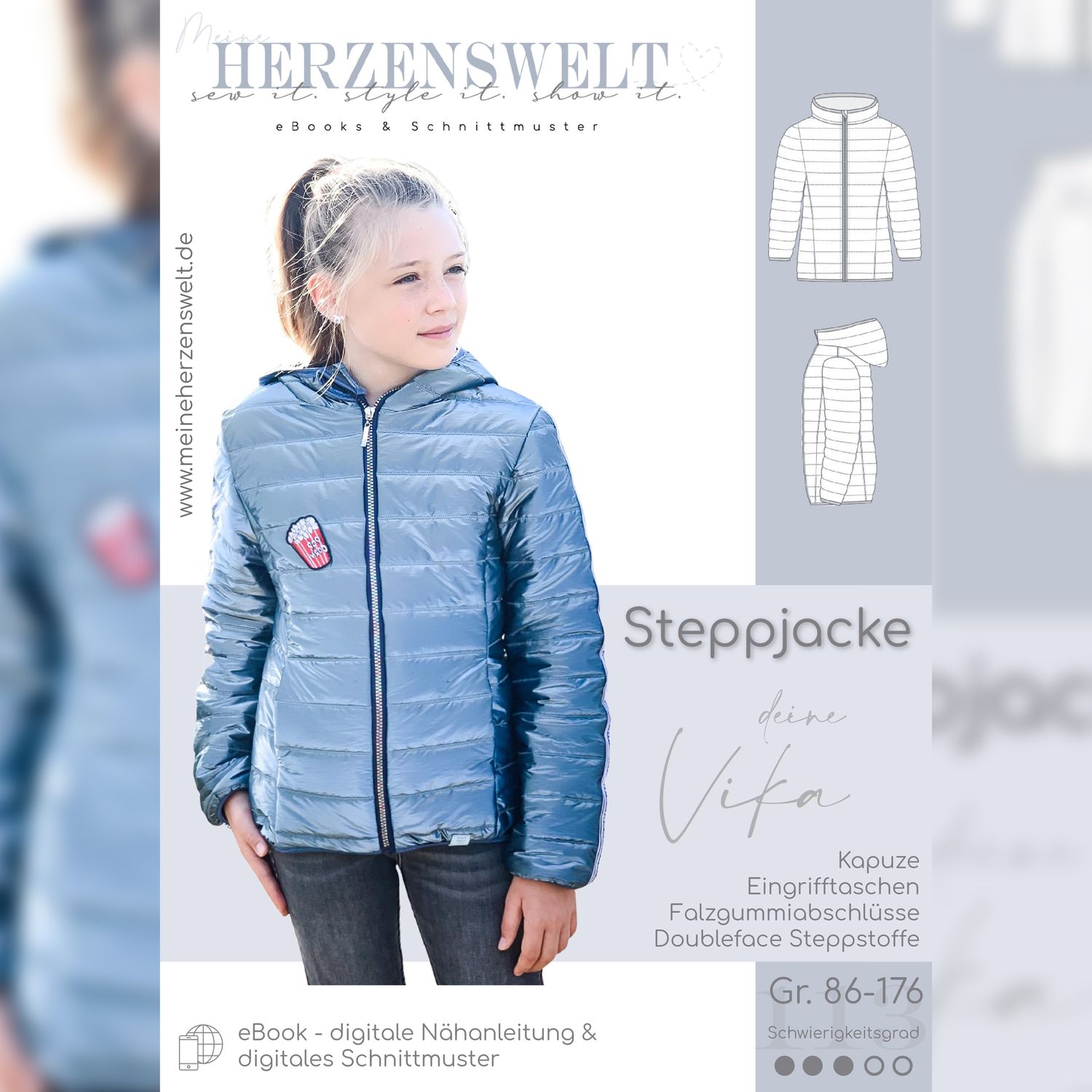 Steppjacke Kinder - deine Vika - Schnittmuster eBook-2 Steppjacke Kinder - deine Vika - Schnittmuster eBook-2