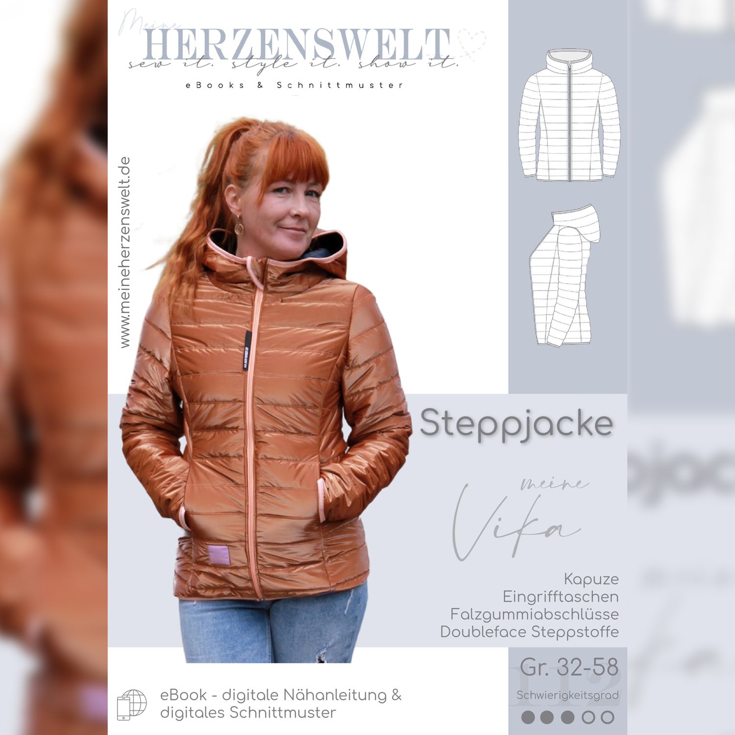Steppjacke Damen - meine Vika - Schnittmuster eBook-8 Steppjacke Damen - meine Vika - Schnittmuster eBook-8