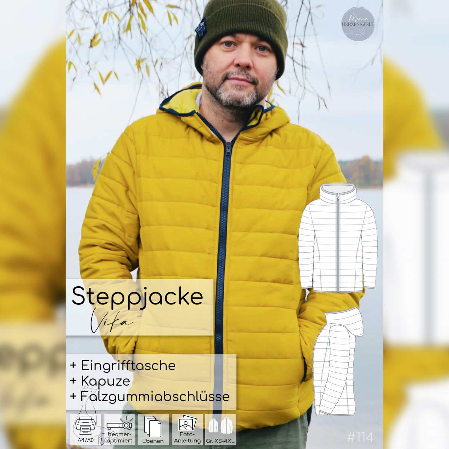 Steppjacke Herren - seine Vika - Schnittmuster eBook-1 Steppjacke Herren - seine Vika - Schnittmuster eBook-1