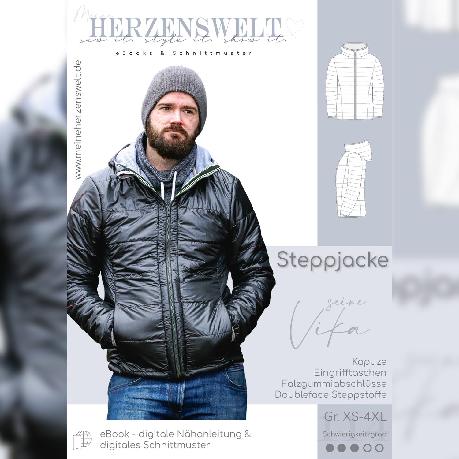 Steppjacke Herren - seine Vika - Schnittmuster eBook-5 Steppjacke Herren - seine Vika - Schnittmuster eBook-5