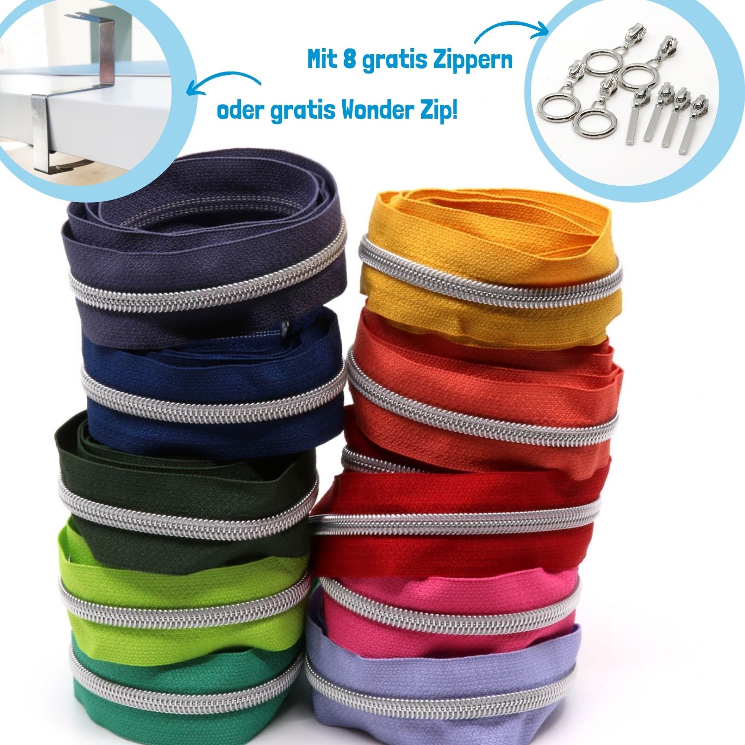 SILBER Metallisierte Reißverschlüsse 6,5mm - 10er Set RAINBOW-0 SILBER Metallisierte Reißverschlüsse 6,5mm - 10er Set RAINBOW-0