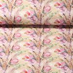 Gaze de coton - Impression digitale Fleurs sauvages Sable Texture lisse
